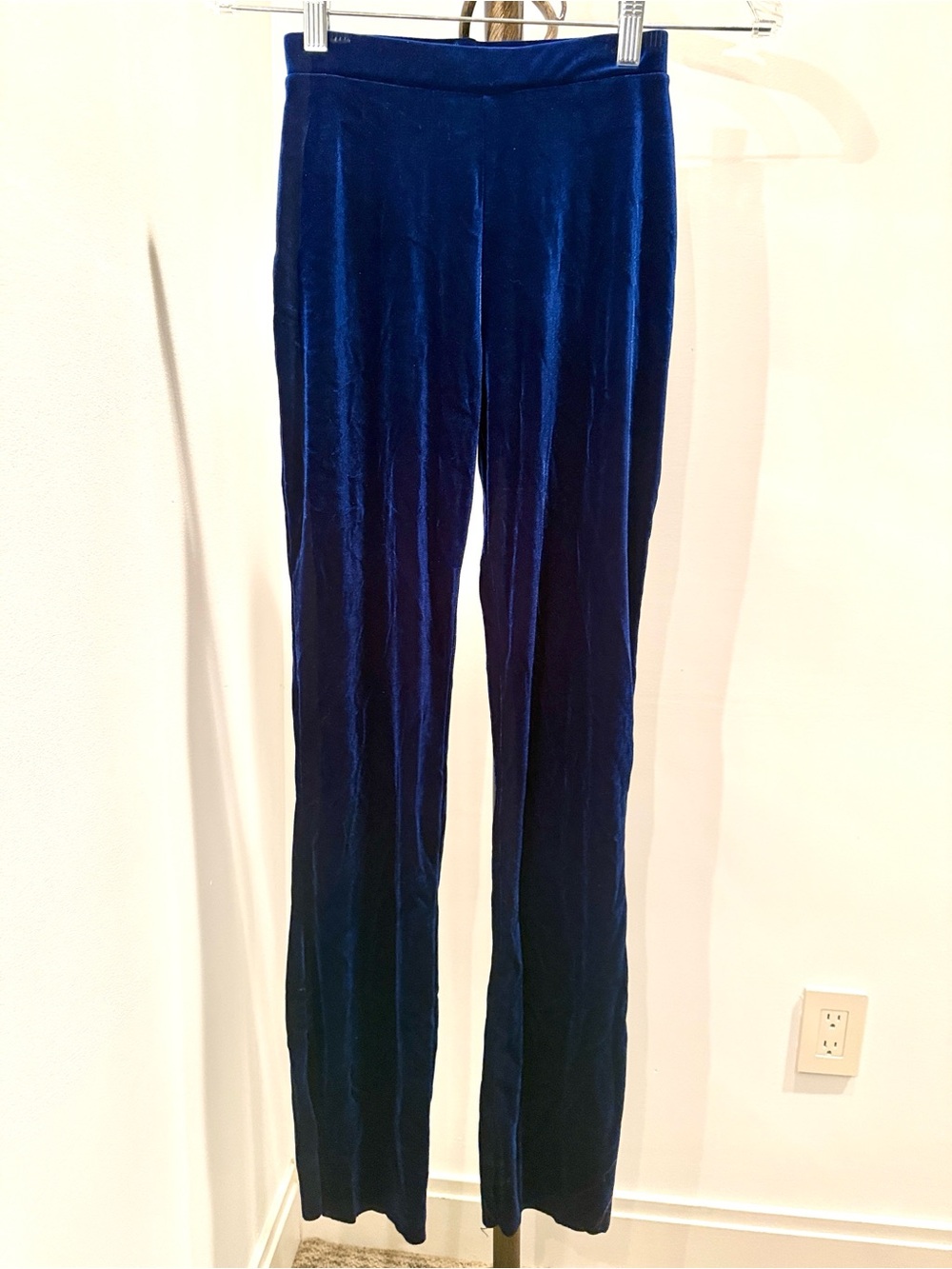 NEW Curtain Call Costumes Velour Dance Yoga Stretch Pants in Deep Blue
